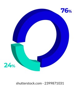24 76 3d donut pie chart illustration eps vector