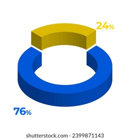 24 76 3d donut pie chart illustration eps vector