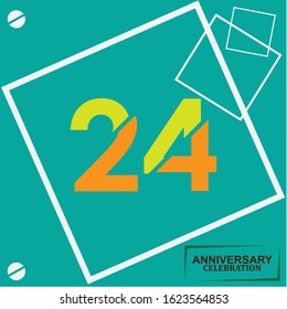 24 anniversary celebration vector concept template design illustration