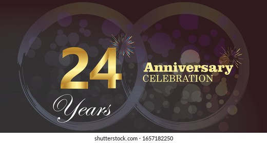 24 anniversary logo vector template. Design for banner, greeting cards or print