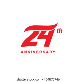 24 anniversary wave logo red