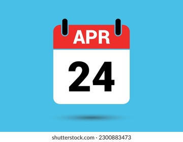 24 April Calendar Date Flat Icon Day 24 Vector Illustration