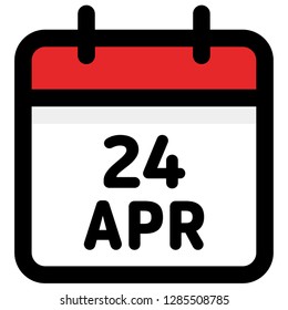 24. April - Calendar Icon - Vector Illustration - Vector