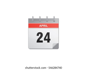 24 April calendar vector illustration on white background
