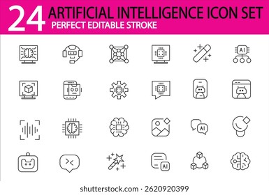 24 ARTIFICIAL INTELLIGENCE ICON SET