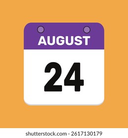 24 august calender icon text page monthly web design.