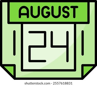24 August Filled Style Icon Design
