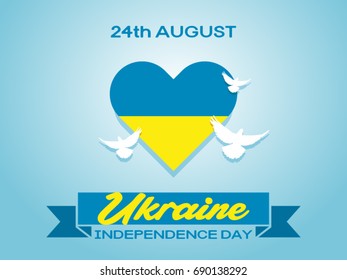 24 August Ukraine Independence Day vector drawing