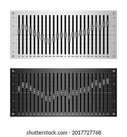 24 band audio equalizer isolated on white background, vector illustration