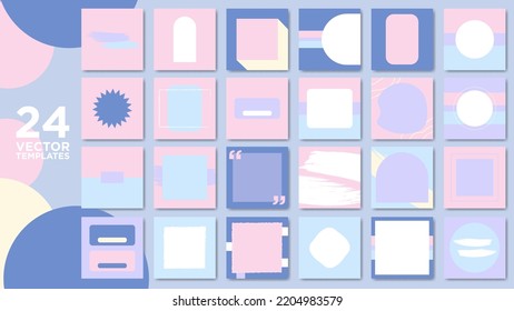 24 Bundle Pastel Templates Pink Lavender Stock Vector (Royalty Free ...