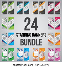24 Bundle Twin roll up banner stand design template	
