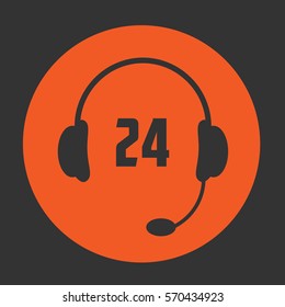 24 call center icon. Vector Illustration