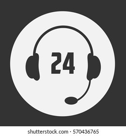24 call center icon. vector illustration