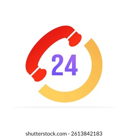 24 call center icons, colored flat vector. Modern and minimalist design.