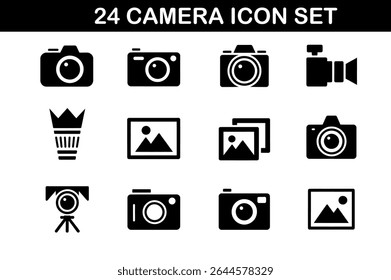 24 Camera Icon Set - Minimal, Modern, Editable Design