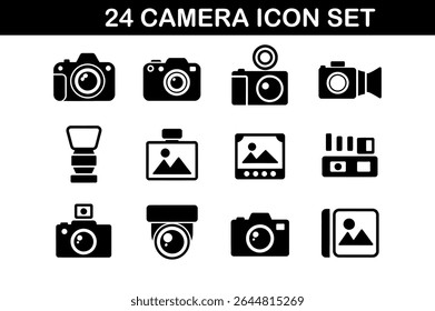 24 Camera Icon Set - Minimal, Modern, Editable Design