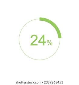 24% circle diagrams Infographics vector, 24 Percentage ready to use for web design.