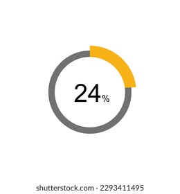 24% Circle loading icon template. Update or loading symbol for web or application, 24 percent.