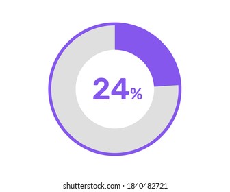 24% circle percentage diagrams, 24 Percentage ready to use for web design, infographic or business 