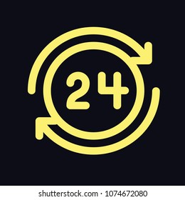 24 clock symbols icon