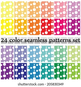 24 Color Seamless Patterns Set (with swatch).