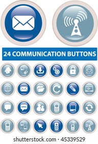 24 communication buttons. vector
