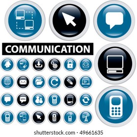 24 communication buttons. vector