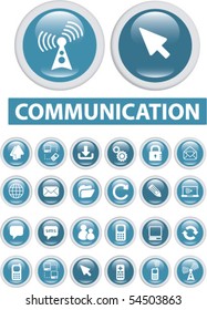 24 communication buttons. vector