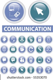 24 communication buttons. vector