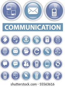24 communication buttons. vector