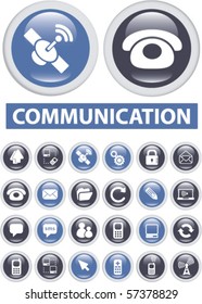 24 communication buttons. vector