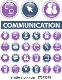 24 communication buttons. vector