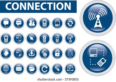 24 connection buttons. vector