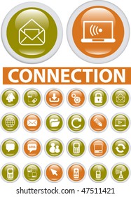 24 connection buttons. vector