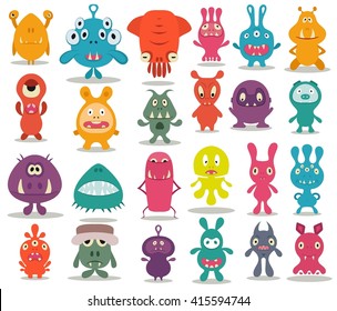 24 cute doodle monsters
