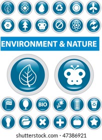 24 bonitos botones de naturaleza. vector