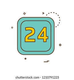 24 Date Calender icon design vector