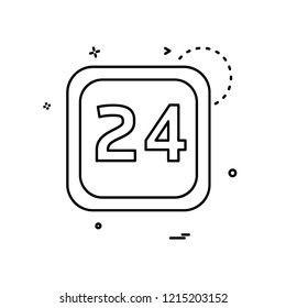 24 Date Calender icon design vector