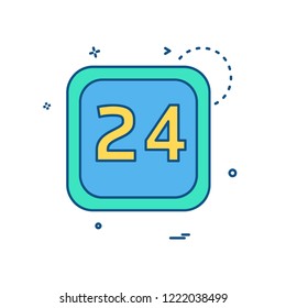24 Date Calender icon design vector