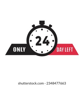 24 day left countdown discounts and sale time 24 day left sign label vector illustration