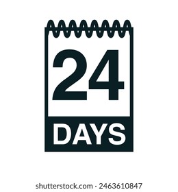 24 días calendario icono Ilustración vectorial eps