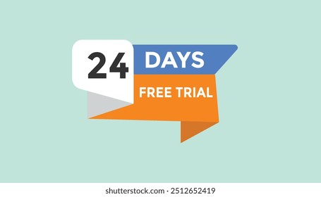 24 días gratis Prueba Cuenta regresiva número Anuncio Plantillas. Ilustración vectorial