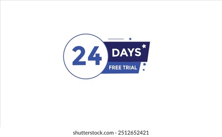 24 days free trial Countdown number banner templates. time icon. Vector Illustration