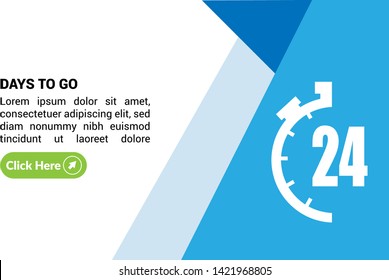 24 days to go banner. flat style. days to go concept