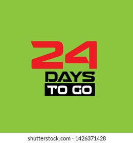 24 days to go banner. flat style. days to go concept