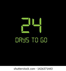 24 days to go banner. flat style. days to go concept