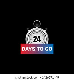 24 days to go banner. flat style. days to go concept