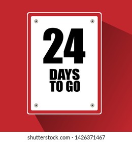 24 days to go banner. flat style. days to go concept
