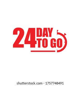 24 days to go label,sign,button. Vector stock illustration