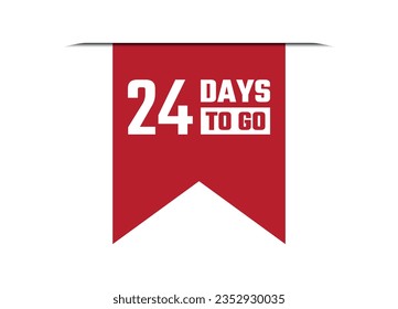 24 days to go red banner design vector illustration